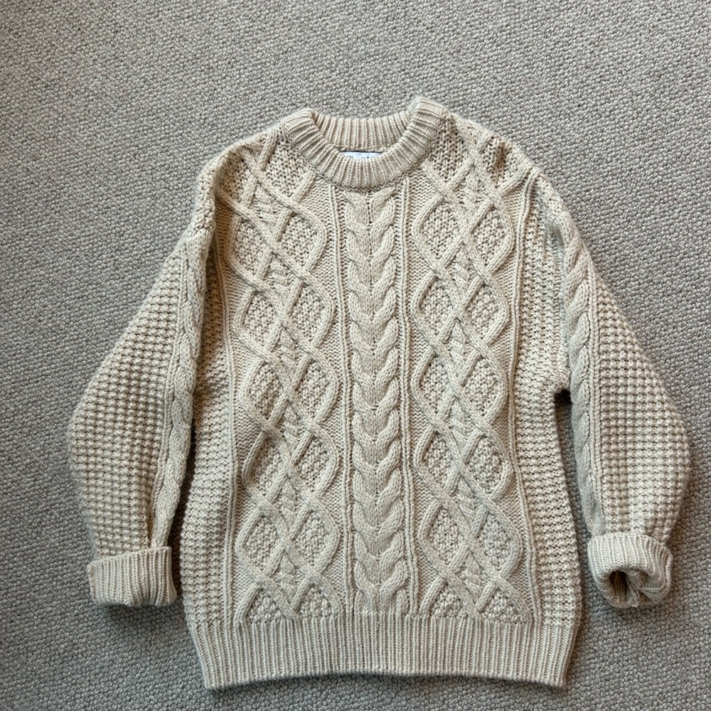 Cable Knit Cream Sweater